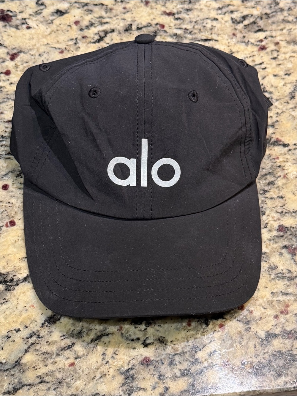 ALO Yoga Kids Black Cap with White Logo